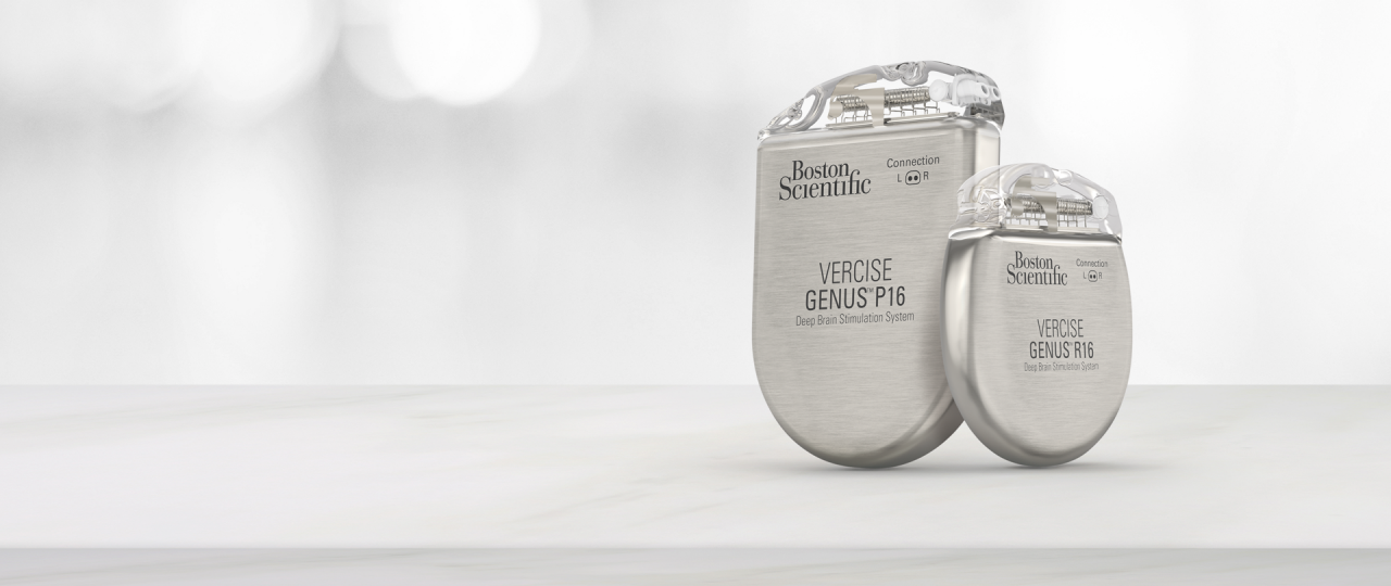 Vercise™ Genus P16 and R16 brain pacemakers from Boston Scientific side by side